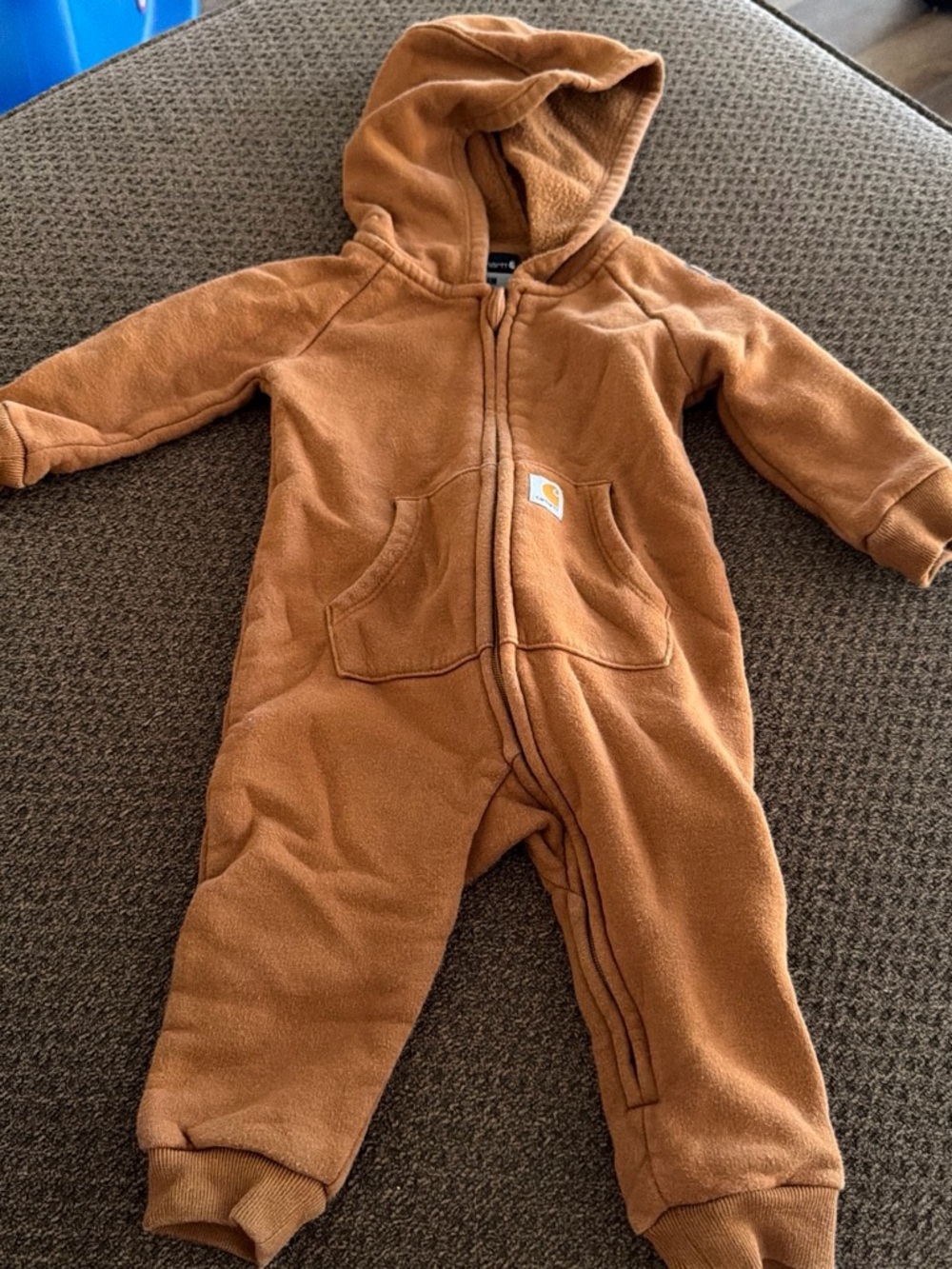 Carhartt Toddler Hooded Fleece One-Piece in Carhartt Brown